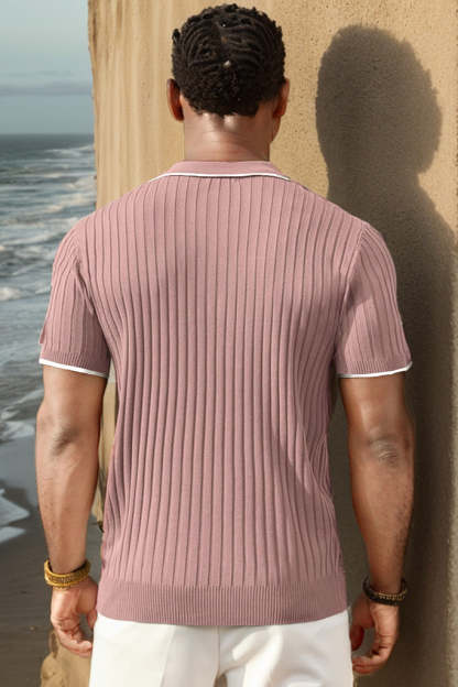 GUYSTEP™- Rib Knit Polo Shirt
