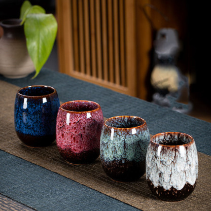 Kiln-changed master cup ceramic household kung fu tea cup tea cup personal single cup Tianmu Jianzhan bamboo hat tea cup tea bowl