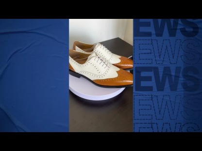 GENTLEMAN™Classic brown and white lace-up men's casual leather shoes