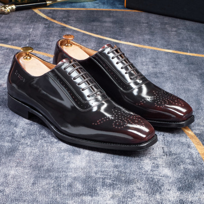 Men's Best-Selling Luxury Full-Grain Leather Oxford Shoes Stylish Gradient Color