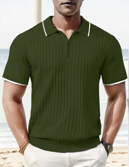 GUYSTEP™- Rib Knit Polo Shirt