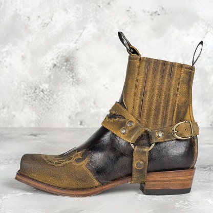Classic Vintage Brown Buckle Boots