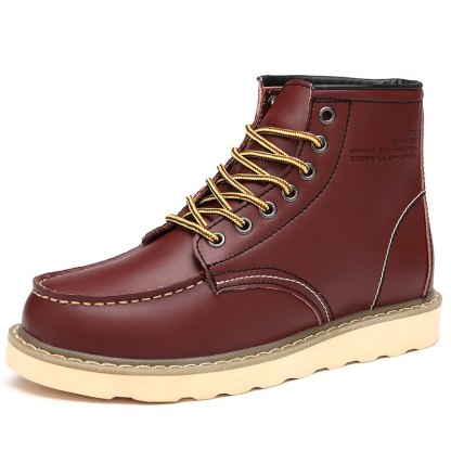 Vintage leather boots for men comfortable British style large size outdoor work boots
