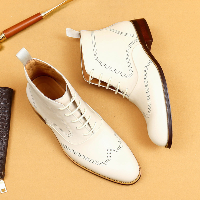 Men's Genuine Leather Brogue Martens-Style Boots