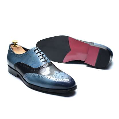Men's Color - Blocked Brogue Oxford Shoes