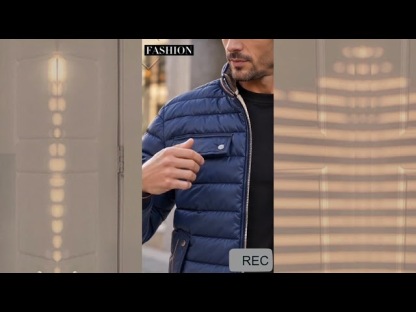 Men’s Classic Quilted Down Jacket – Warm Winter Zip-Up Coat