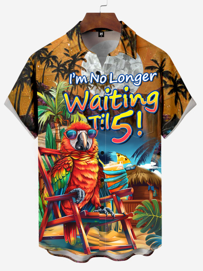 Mr. Parrot's Hawaiian Vacation And Retirement Life Chest Pocket Shirt