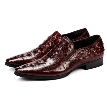 Men's Luxury Crocodile-Embossed Slip-On Loafers