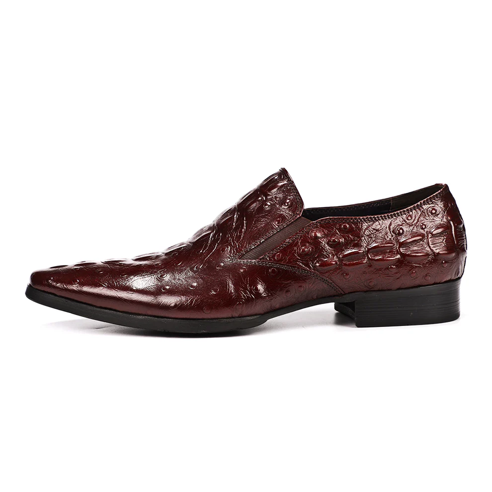 Men's Luxury Crocodile-Embossed Slip-On Loafers