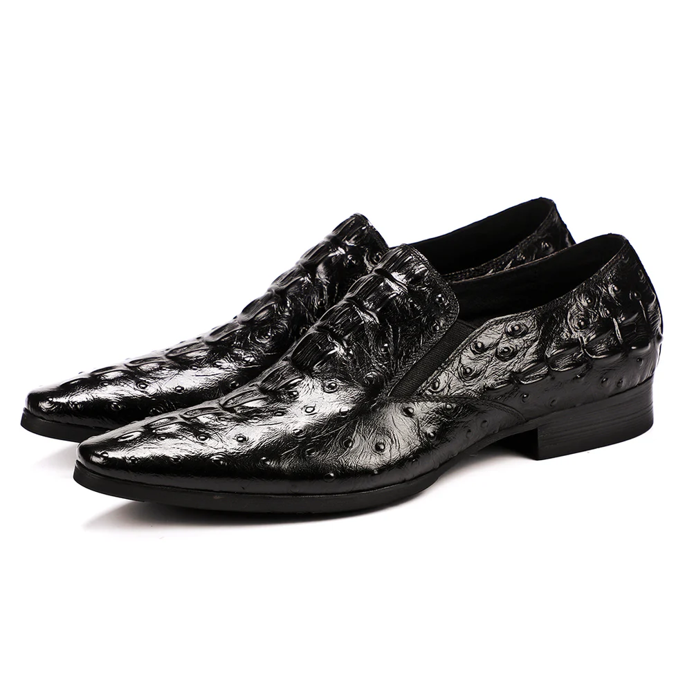 Men's Luxury Crocodile-Embossed Slip-On Loafers