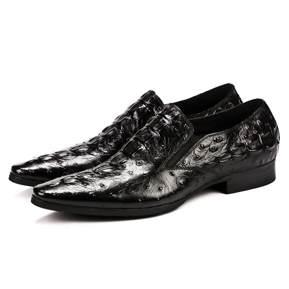 Men's Luxury Crocodile-Embossed Slip-On Loafers