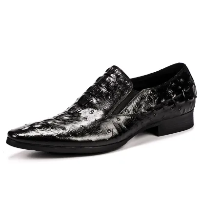 Men's Luxury Crocodile-Embossed Slip-On Loafers