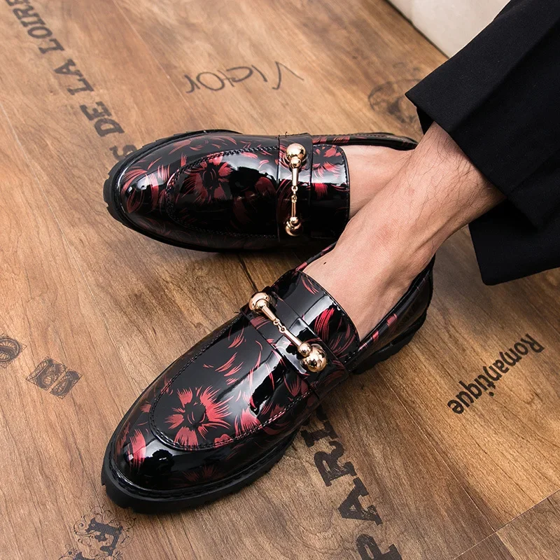 Shiny Leather Luxury Slip on Loafers