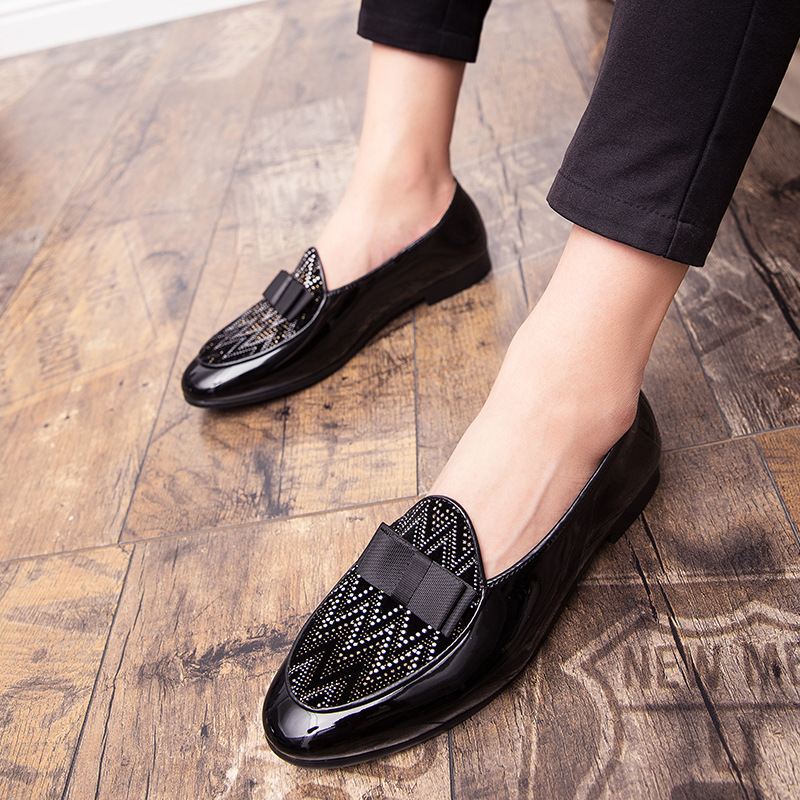 British Style Pointed Leather Wedding Shoes