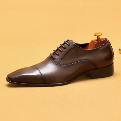 Men's Genuine Leather British-Style Business Formal Oxford Shoes