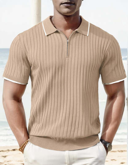 GUYSTEP™- Rib Knit Polo Shirt