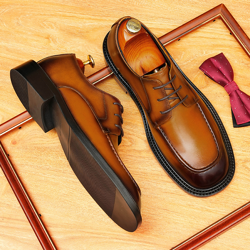 [Copy]Large size men's British style pointed toe leather shoes