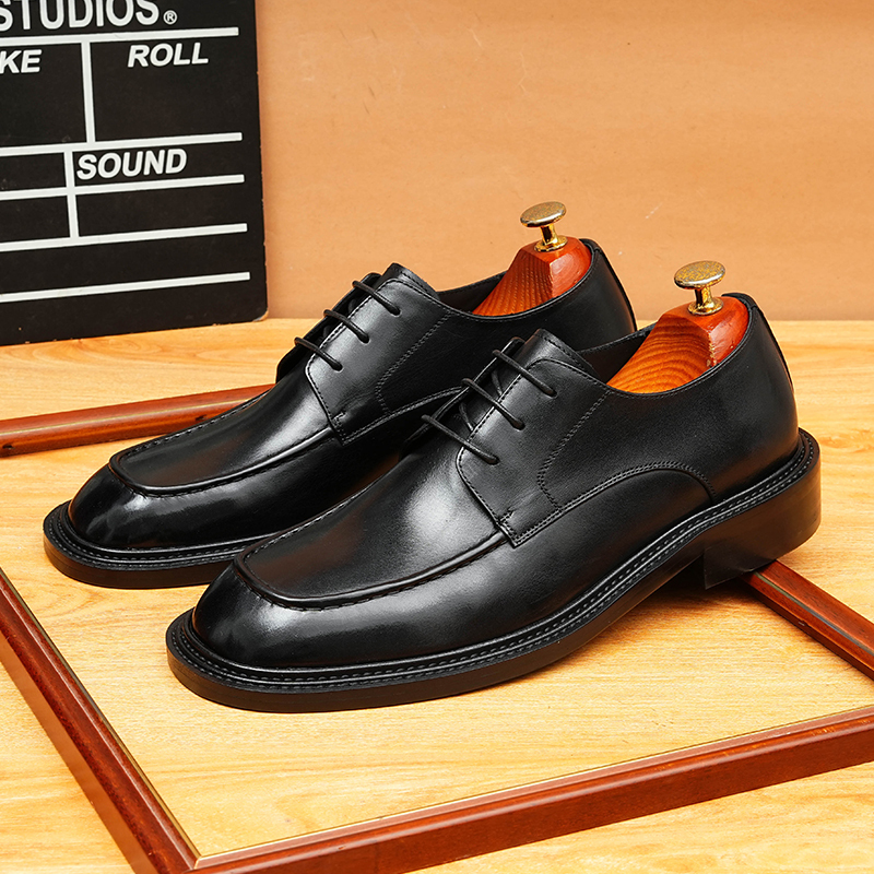 [Copy]Large size men's British style pointed toe leather shoes