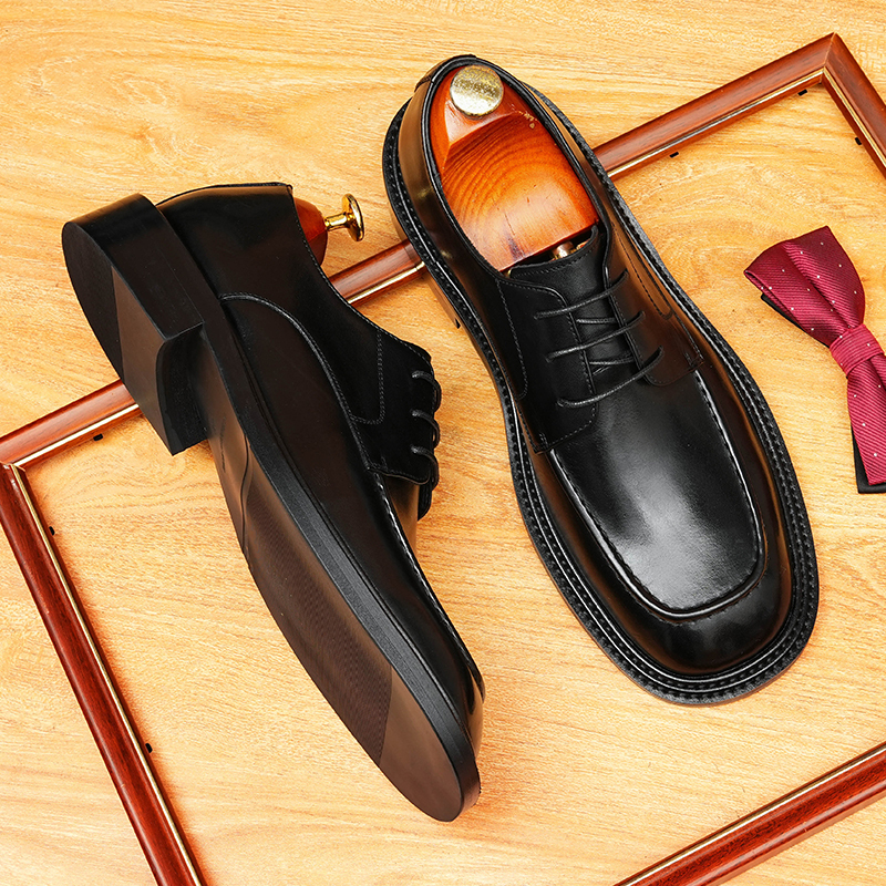 [Copy]Large size men's British style pointed toe leather shoes