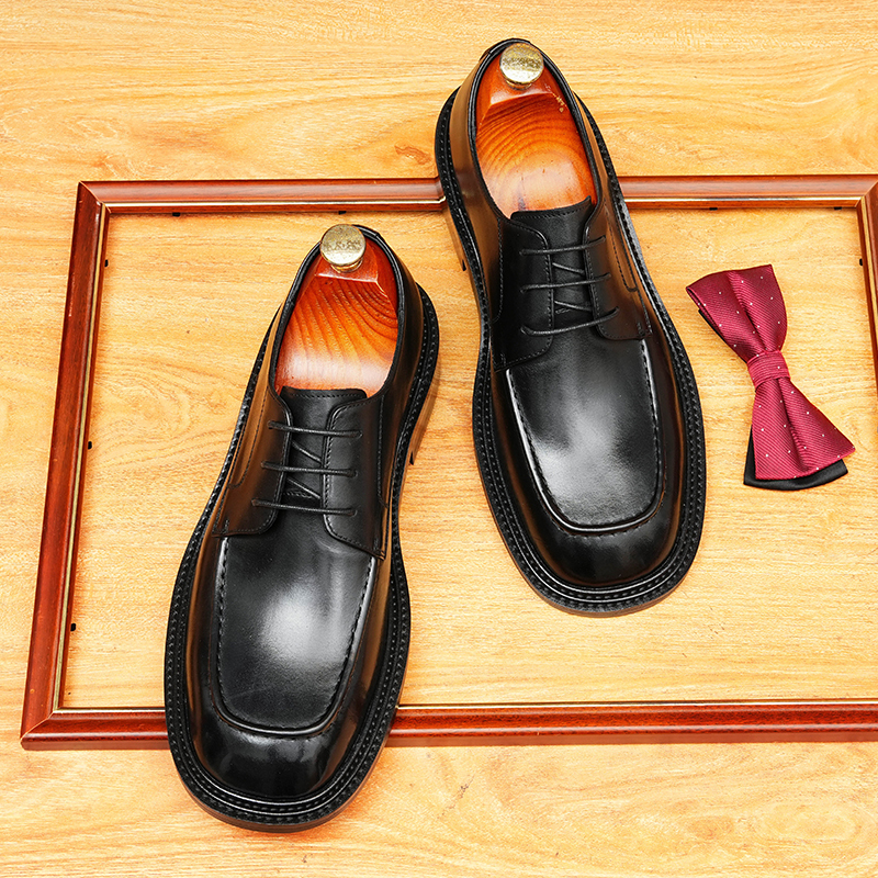 [Copy]Large size men's British style pointed toe leather shoes