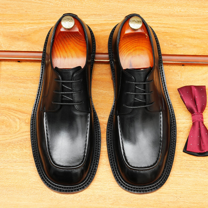 [Copy]Large size men's British style pointed toe leather shoes