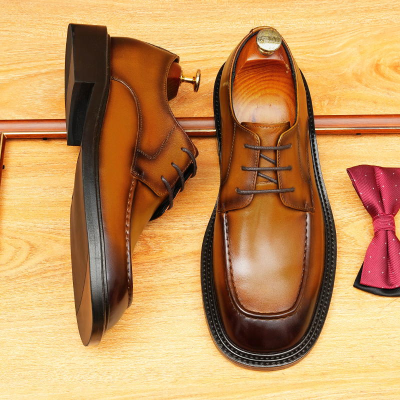 [Copy]Large size men's British style pointed toe leather shoes