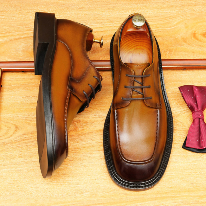 [Copy]Large size men's British style pointed toe leather shoes