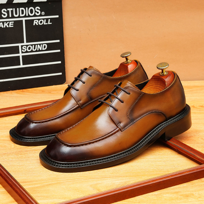 [Copy]Large size men's British style pointed toe leather shoes