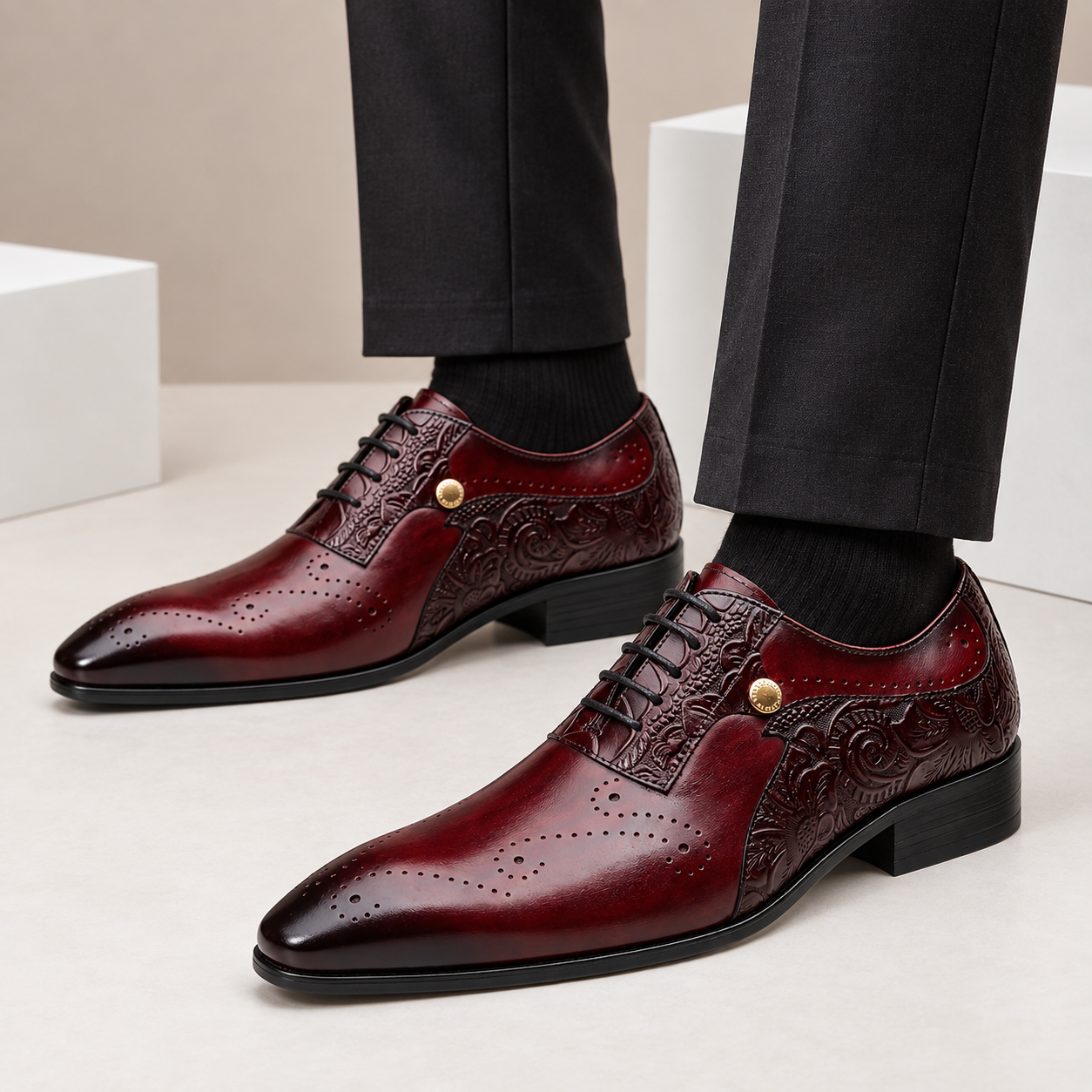 Balerio Cowhide Leather Shoes