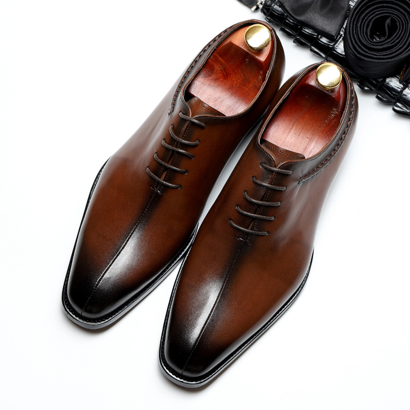 Men's Genuine Leather British-Style Business Oxford Shoes