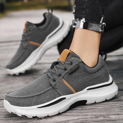 Deklan Walking Shoes for Men, Arch Support Boat Shoes, Canvas Leisure Vintage Flat Orthopaedic Shoes