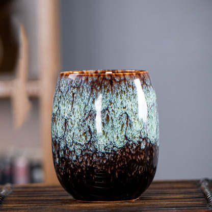 Kiln-changed master cup ceramic household kung fu tea cup tea cup personal single cup Tianmu Jianzhan bamboo hat tea cup tea bowl