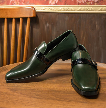 Men's shoes spring and summer new business casual leather shoes men's cowhide leather shoes small square head loafers men's agent