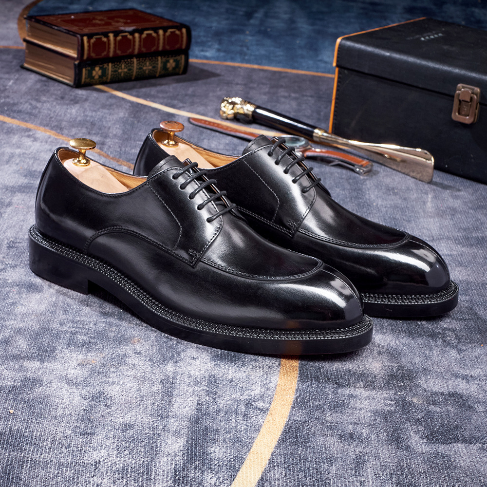 Derby shoes Men's genuine leather cowhide handmade leather shoes