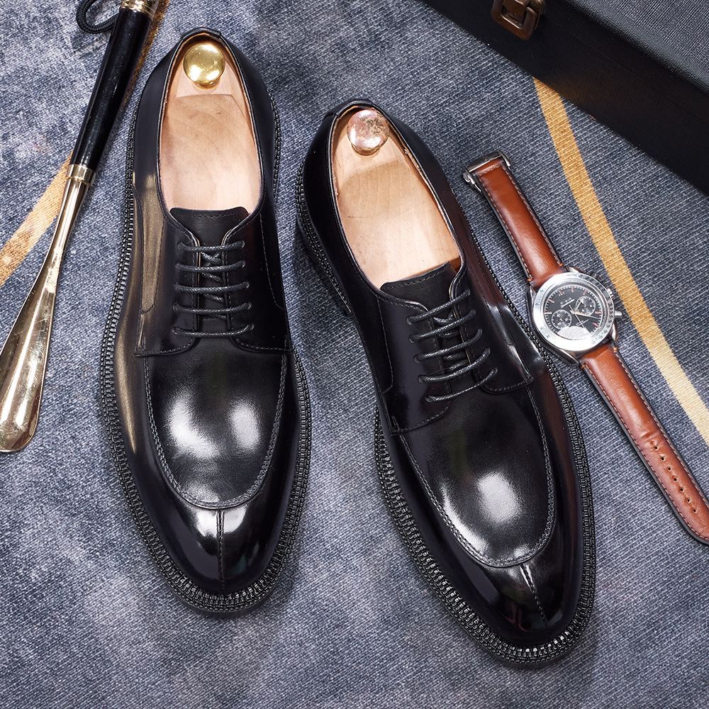 Derby shoes Men's genuine leather cowhide handmade leather shoes
