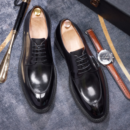 Derby shoes Men's genuine leather cowhide handmade leather shoes