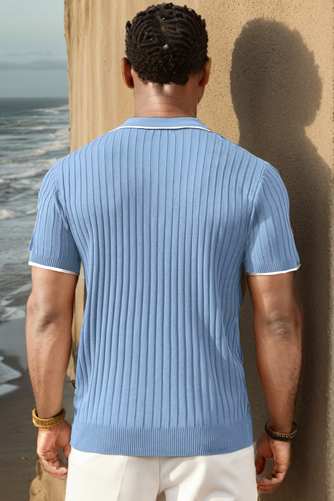 GUYSTEP™- Rib Knit Polo Shirt