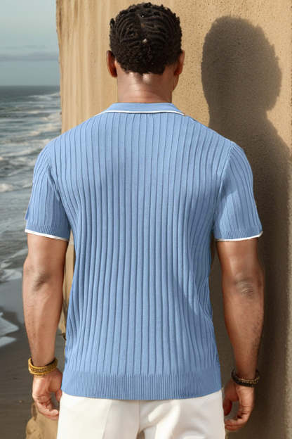GUYSTEP™- Rib Knit Polo Shirt
