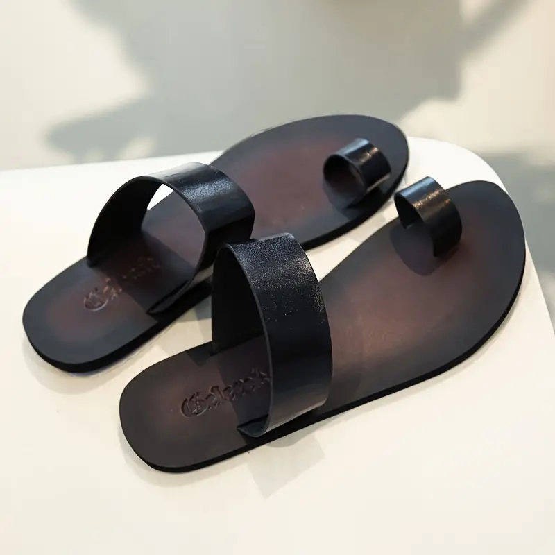 Summer men's slippers personality versatile black trendy sandals