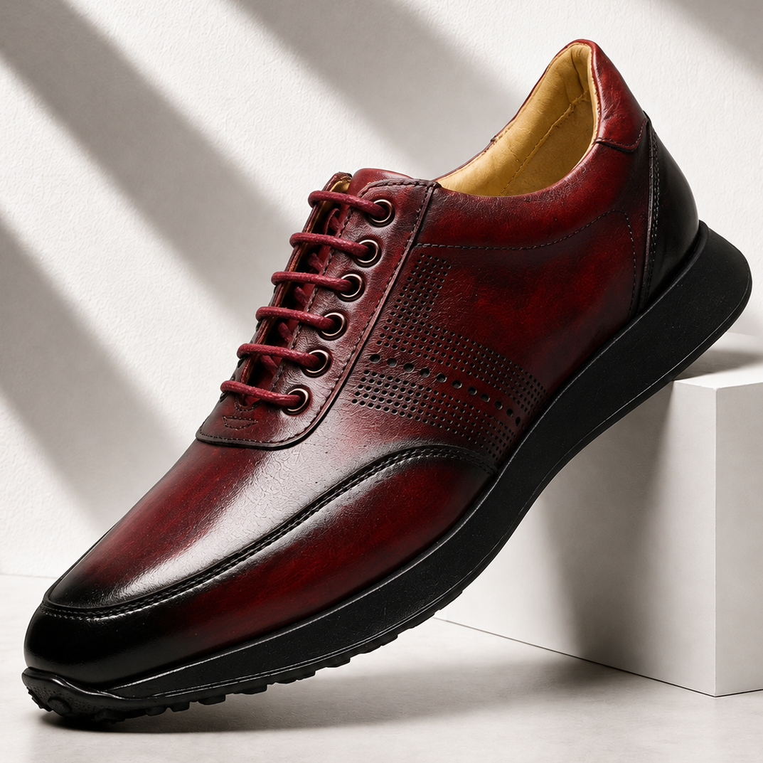 Men’s Premium Cowhide Leather Casual Sneakers – Multiple Colors