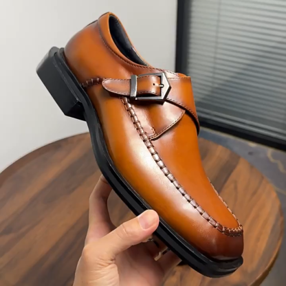 Men's Square-Toe Casual Leather Shoes (Top-Grain Cowhide)