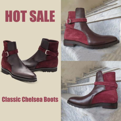 GUYSTEP™Classic Brown Paneled Chelsea Boots