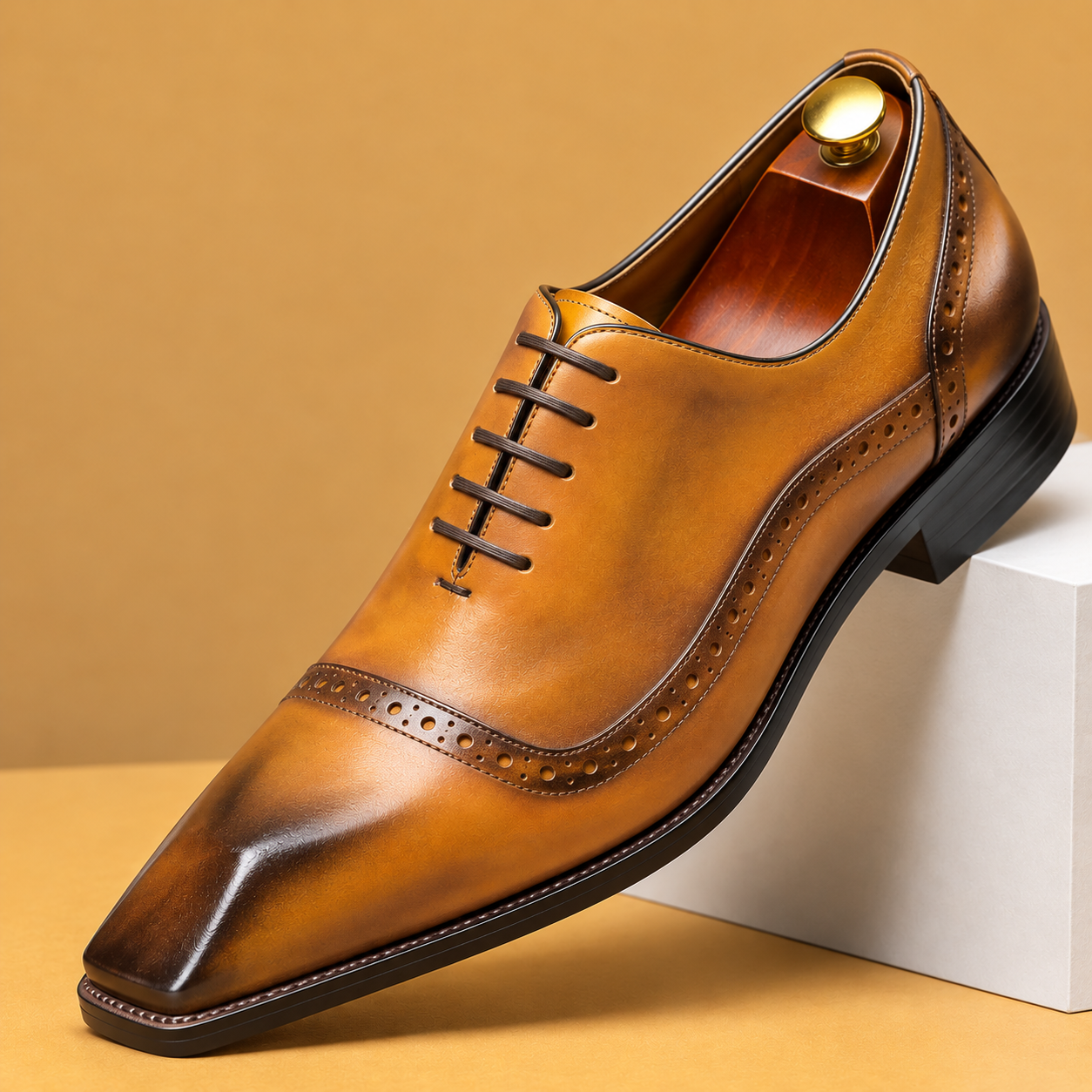 GENTLEMAN™ Men's Genuine Leather Brogue Business Dress Shoes
