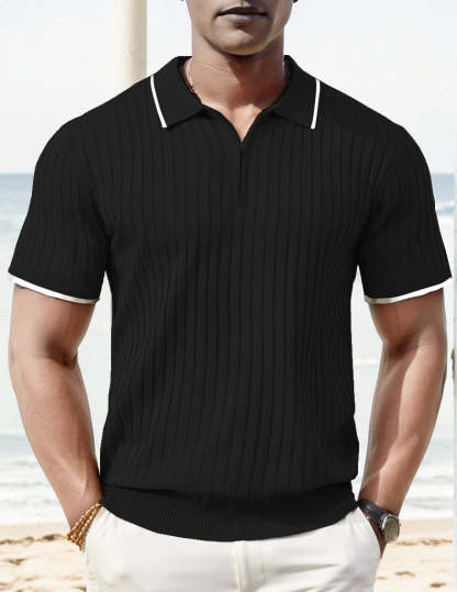GUYSTEP™- Rib Knit Polo Shirt