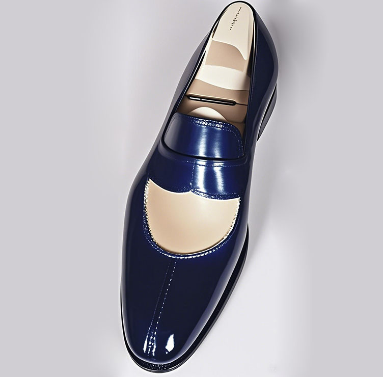 Stylish Navy - Blue Leather Loafers: Elegant and Sophisticated Footwear