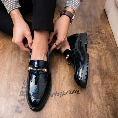 Shiny Leather Luxury Slip on Loafers