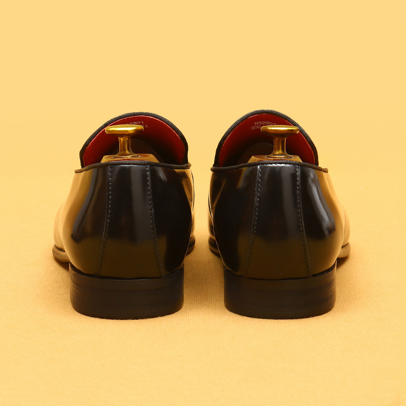 Men's Full-Grain Patent Leather Business-Casual Loafer Shoes