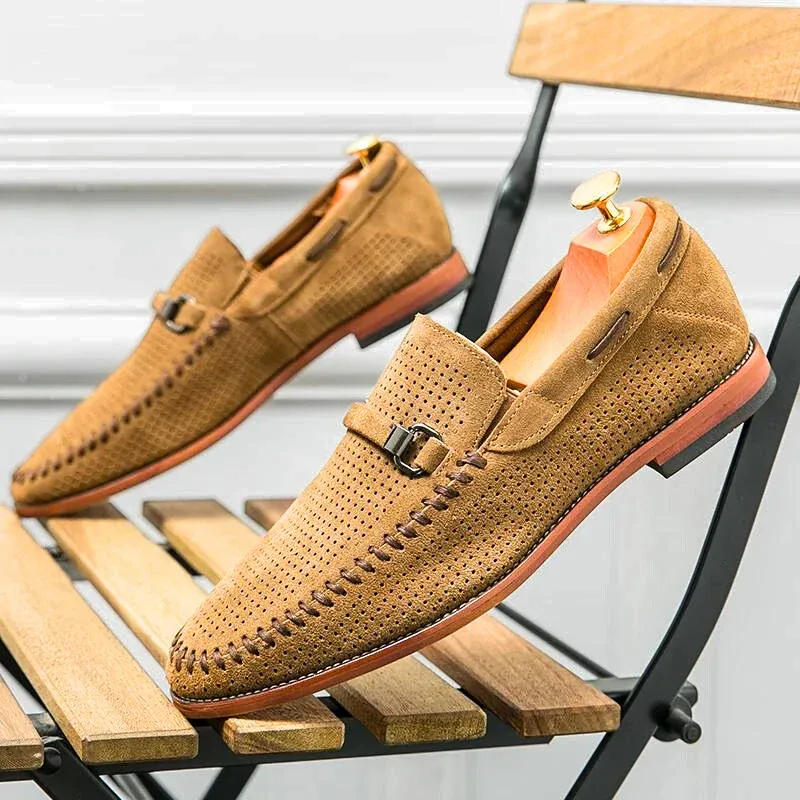 mens shoes camel suede moccasins