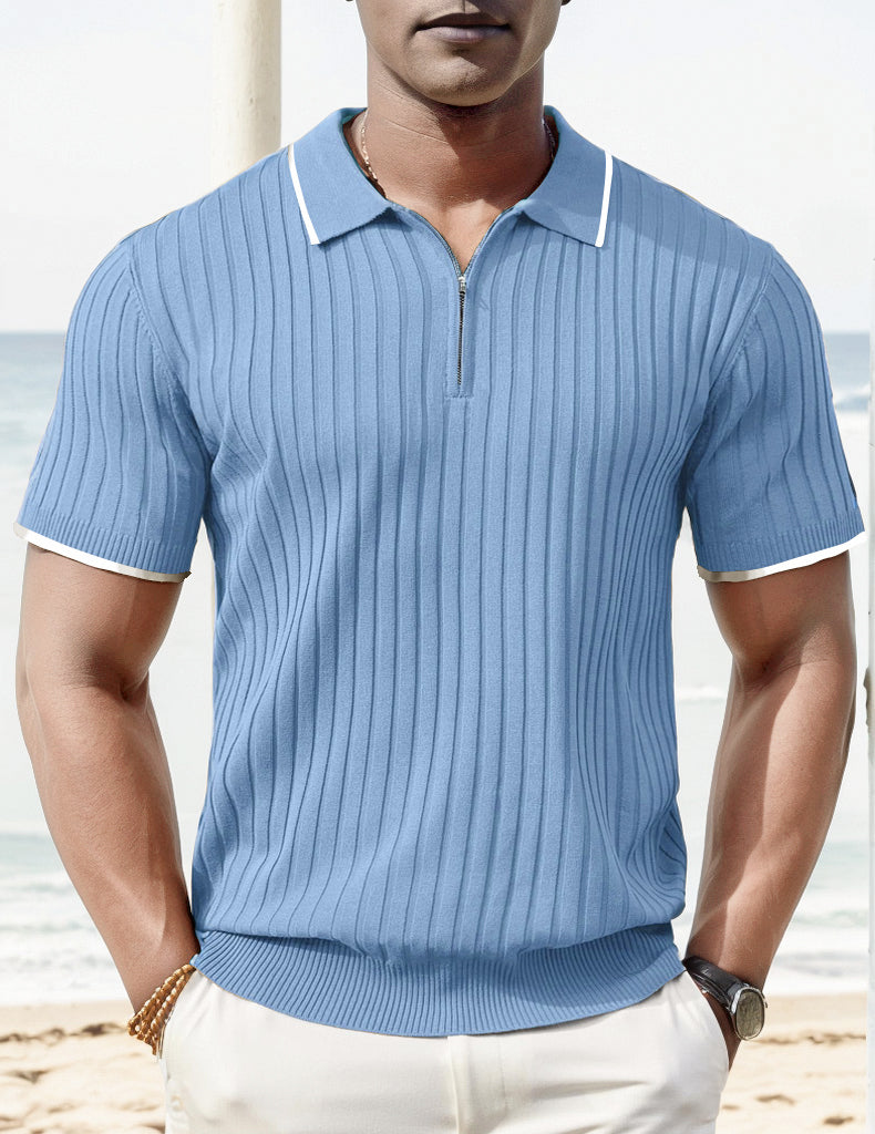 GUYSTEP™- Rib Knit Polo Shirt