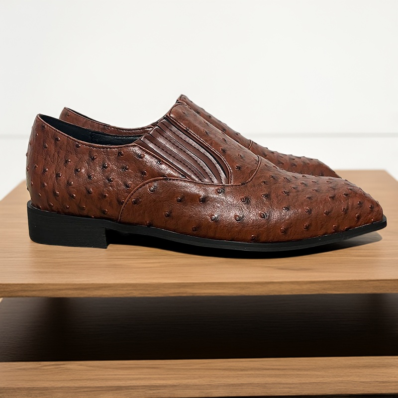 GENTLEMAN™Men's ostrich pattern handmade casual shoes